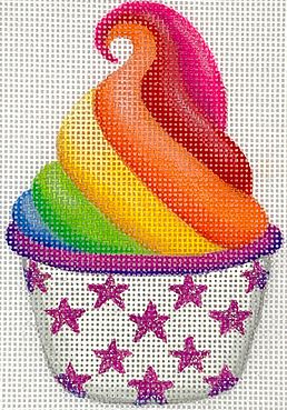 Rainbow Soft Serve in Starry Cup