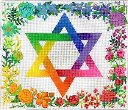 Tallis Bag - Rainbow Floral/Star of David