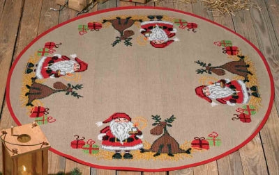 Santa Claus and Moose Christmas Mat