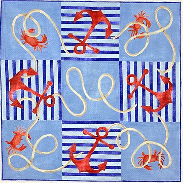 Tic Tac Toe Board/Pillow - Nautical