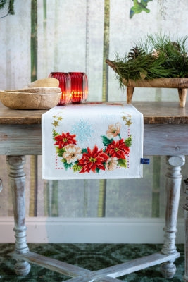 Christmas Flowers Table Runner