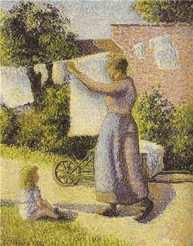 Woman Hanging Up the Washing