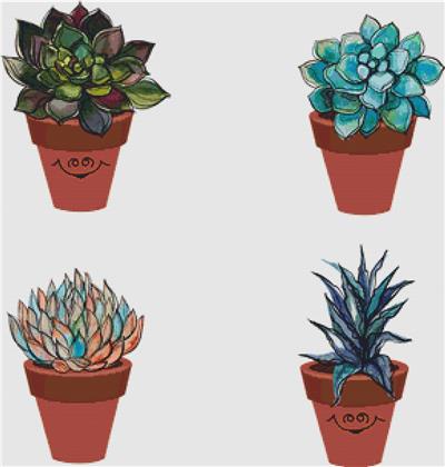 Succulents In Clay Pots I