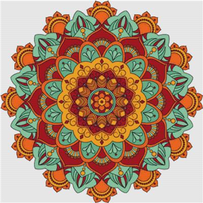 Teal and Orange Mandala