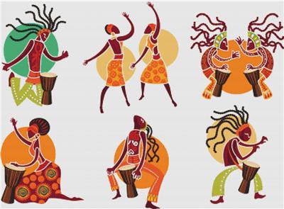 Set Of Djembe Players