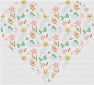 Pastel Flower Heart