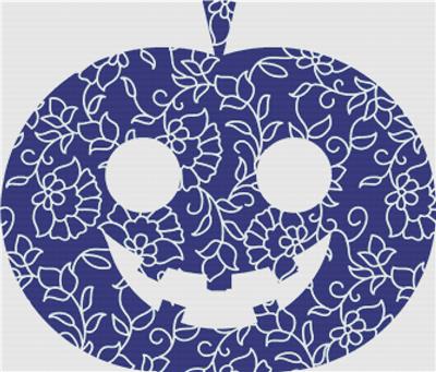 Blue Floral Jack-O-Lanturn