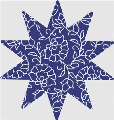Blue Floral Star