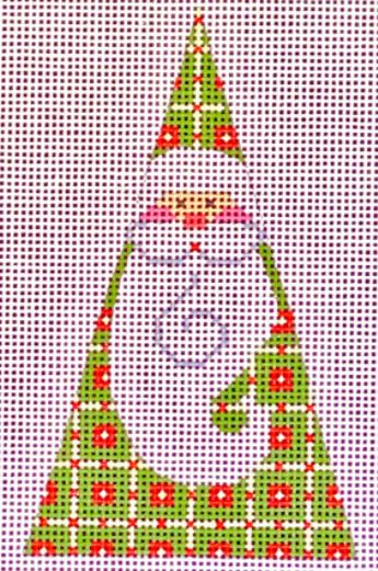 Green Squares Santa - Triangle   