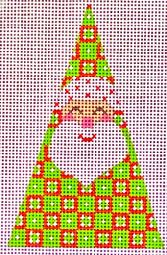 Green/Red Squares Santa - Triangle   