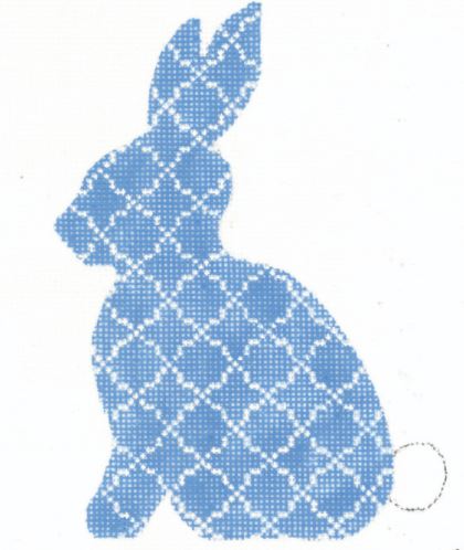 Sky Blue Quatrefoil Standing Hare  