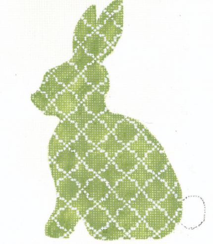 Lime Quatrefoil Standing Hare  