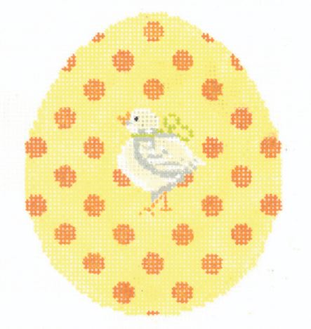 Orange Polka-Dot on Yellow Chick Egg