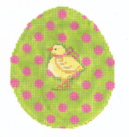 Fuchsia Polka-Dot on Lime Chick Egg