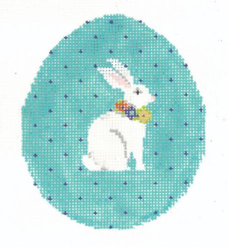 Aqua Pin-Dot Bunny Egg