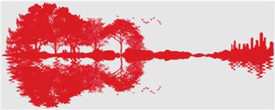 Red Guitar Landscape