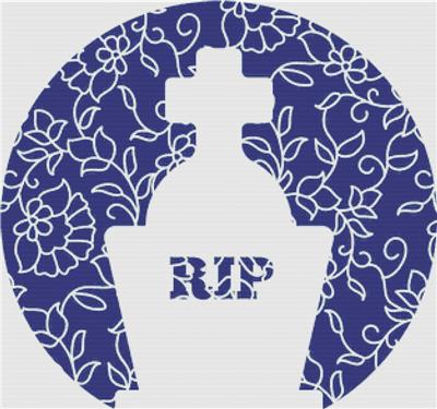 Blue Floral Tombstone