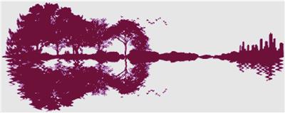 Plum Guitar Landscape