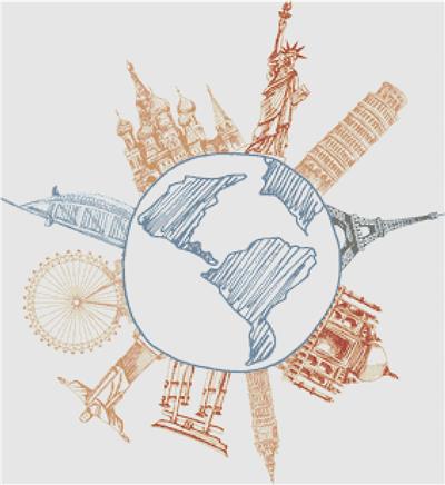 Globe with Landmarks