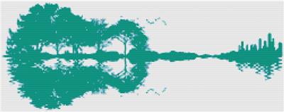 Guitar Landscape - Sea Green