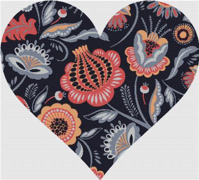 Folk Flowers Heart