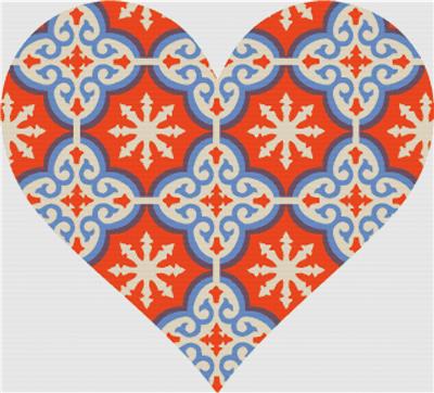 Orange Moroccan Heart