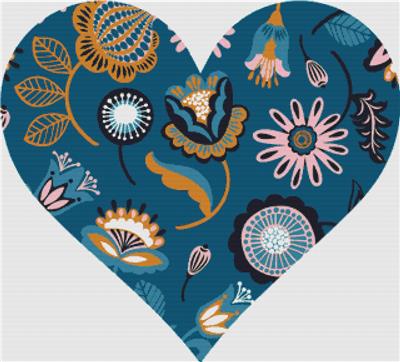 Folk Flowers II Heart 