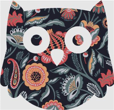 Folk Flowers - Owl