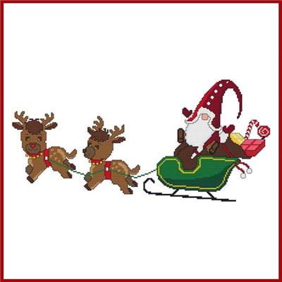 Santa Gnome Reindeer Sleigh