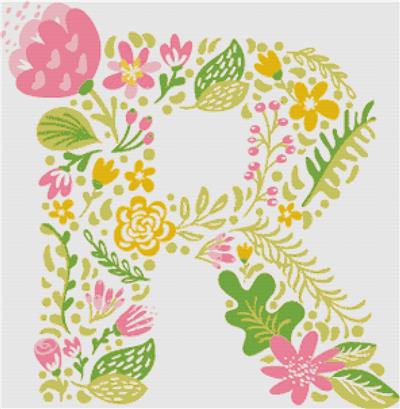 Floral Letter R