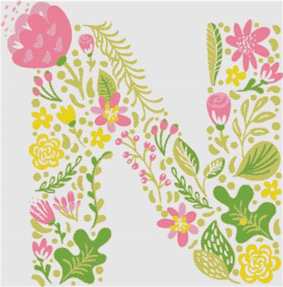 Floral Letter N