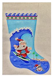 Surfing Santa Stocking