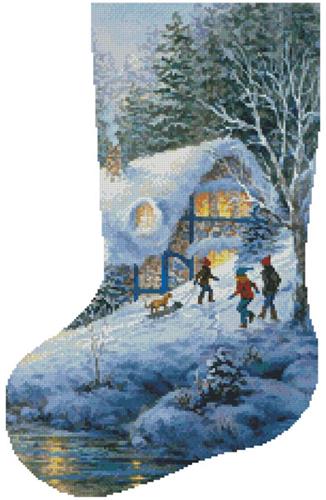 Winter Frolic Stocking (left facing)