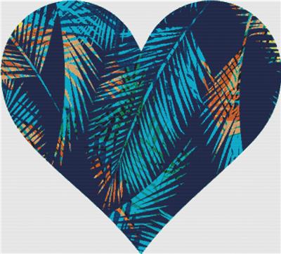 Blue Tropical Heart