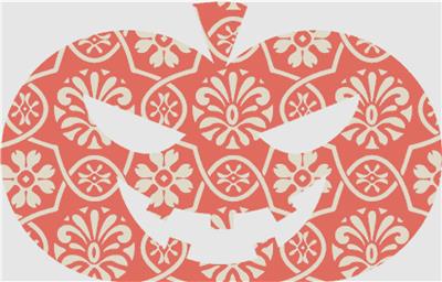 Orange Floral Jack-O-Lanturn I