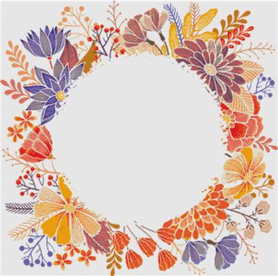 Retro Floral Wreath