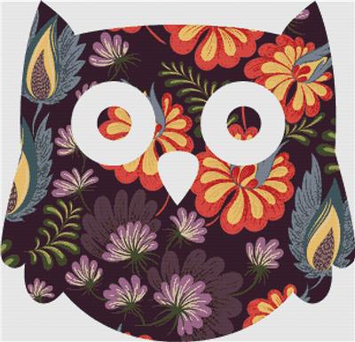 Dark Floral Owl