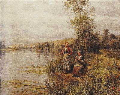 Country Women Fishing on a Summer Afternoon