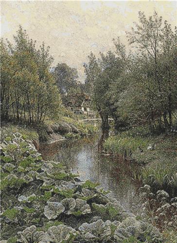 Spring Day in the Woods by a Stream, A