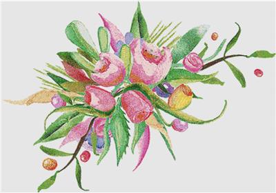 Watercolour Floral Corner Bouquet