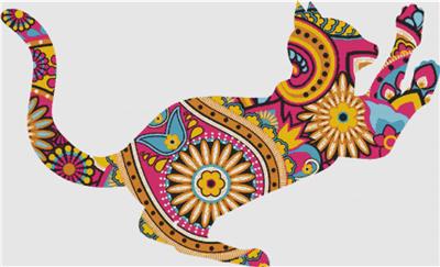 Pink Paisley Cat
