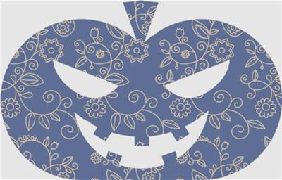Floral Outline Jack-O-Lanturn I