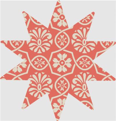 Orange Floral Star