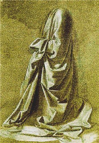 Drapery Study for a Kneeling Figure Facing Left
