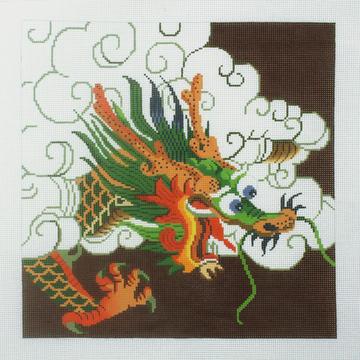 Green Dragon on Maroon