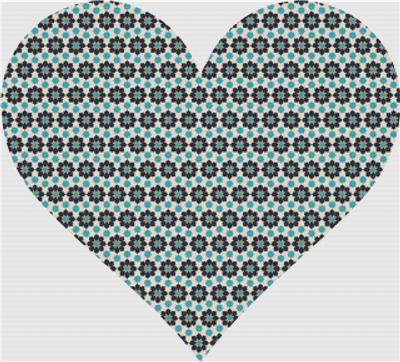 Geometric Floral Heart