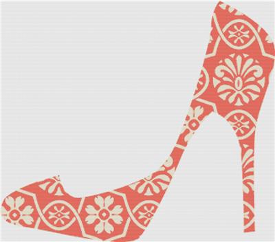 Orange Floral Shoe