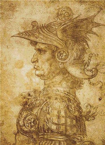 Profile of a Warrior in Helmet
