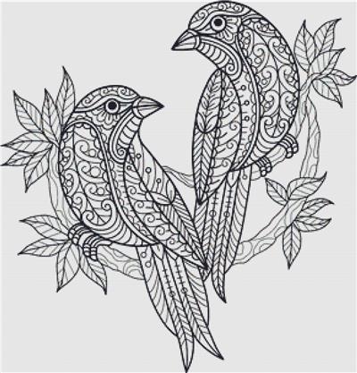Two Zentangle Birds