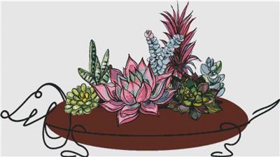 Succulents in a Dachshund Pot